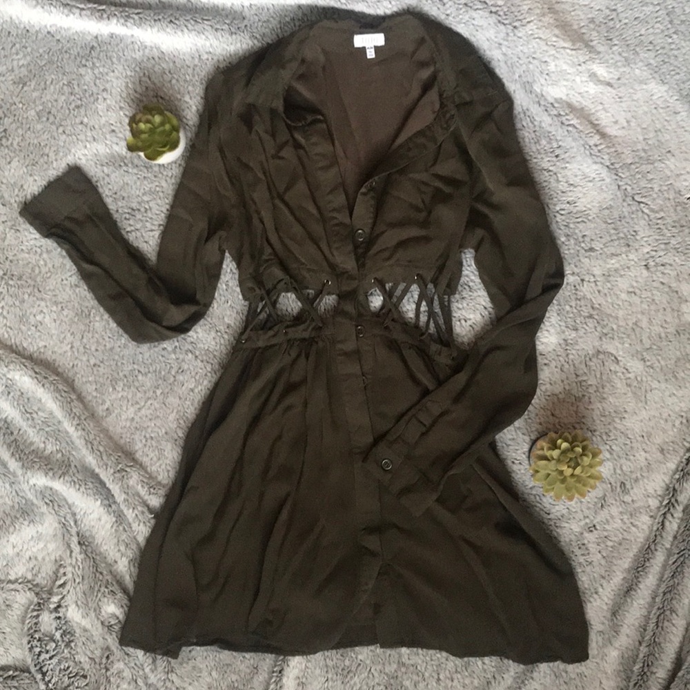 Olive Green cut out Tobi Dress